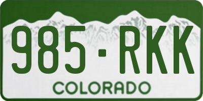 CO license plate 985RKK