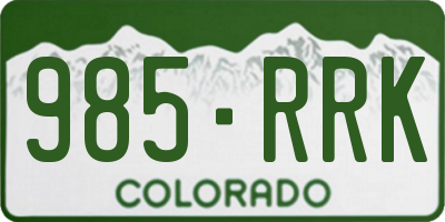 CO license plate 985RRK