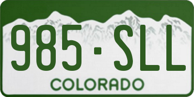 CO license plate 985SLL