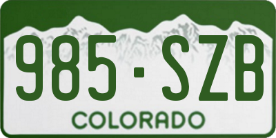 CO license plate 985SZB