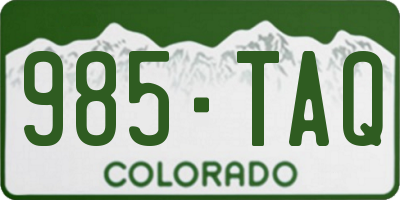 CO license plate 985TAQ