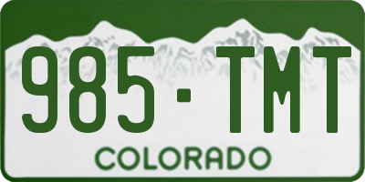 CO license plate 985TMT