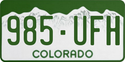 CO license plate 985UFH