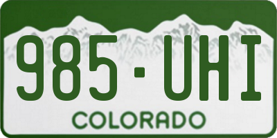 CO license plate 985UHI