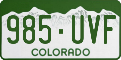 CO license plate 985UVF