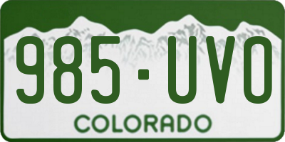 CO license plate 985UVO