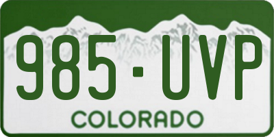 CO license plate 985UVP