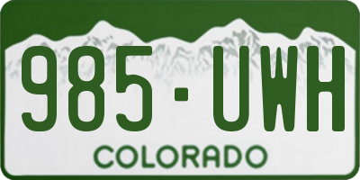CO license plate 985UWH