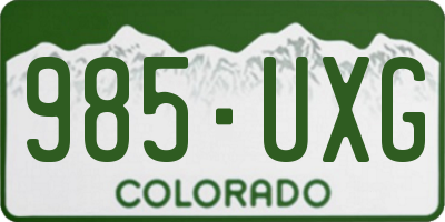 CO license plate 985UXG
