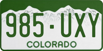 CO license plate 985UXY