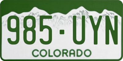 CO license plate 985UYN