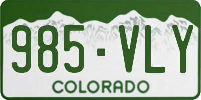 CO license plate 985VLY