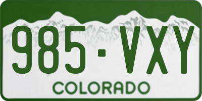 CO license plate 985VXY