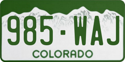 CO license plate 985WAJ