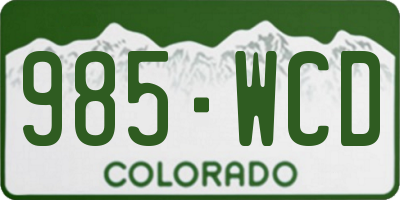 CO license plate 985WCD