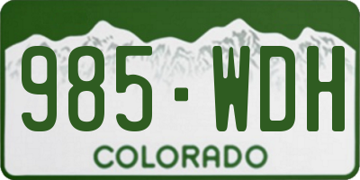 CO license plate 985WDH