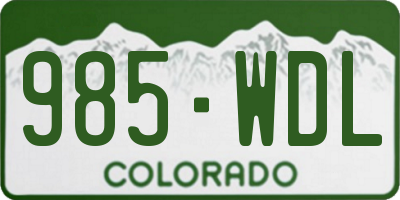 CO license plate 985WDL