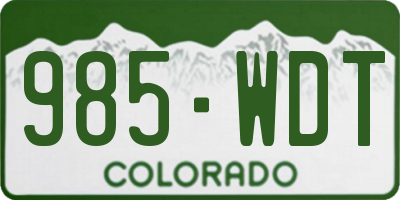 CO license plate 985WDT