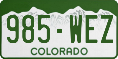 CO license plate 985WEZ
