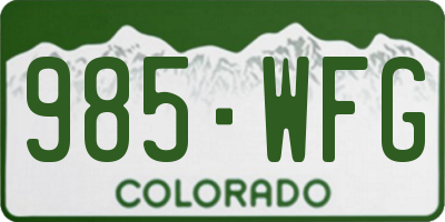 CO license plate 985WFG