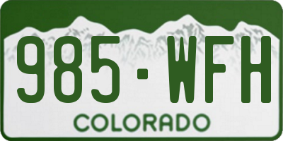 CO license plate 985WFH