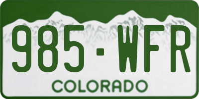 CO license plate 985WFR