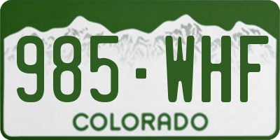 CO license plate 985WHF