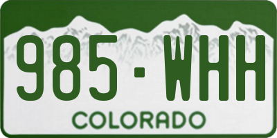 CO license plate 985WHH