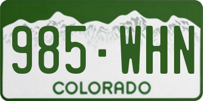 CO license plate 985WHN