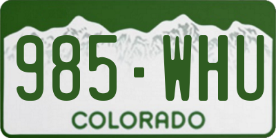 CO license plate 985WHU