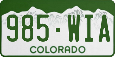 CO license plate 985WIA