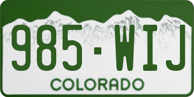 CO license plate 985WIJ