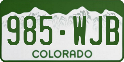 CO license plate 985WJB