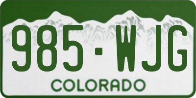 CO license plate 985WJG