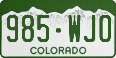 CO license plate 985WJO