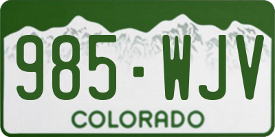 CO license plate 985WJV