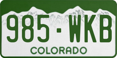 CO license plate 985WKB