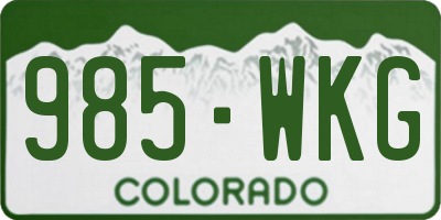 CO license plate 985WKG