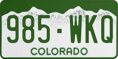 CO license plate 985WKQ