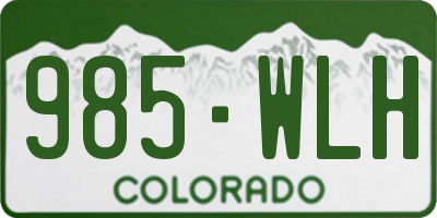 CO license plate 985WLH