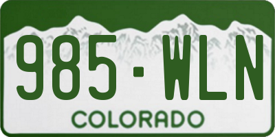CO license plate 985WLN