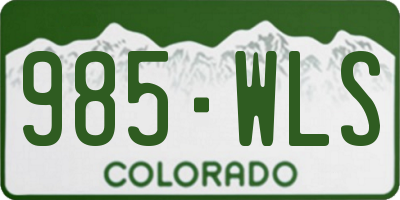 CO license plate 985WLS
