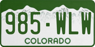 CO license plate 985WLW
