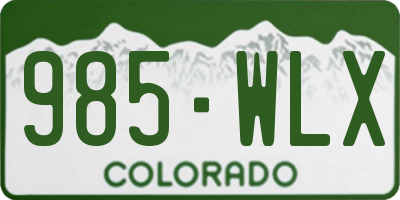 CO license plate 985WLX