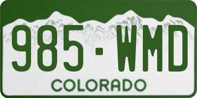 CO license plate 985WMD