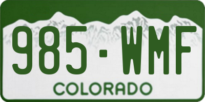 CO license plate 985WMF
