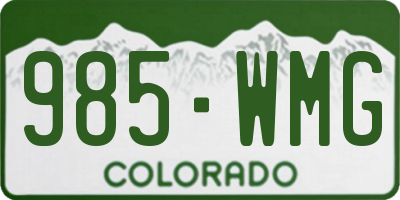 CO license plate 985WMG