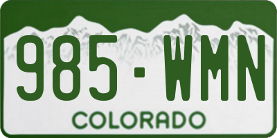 CO license plate 985WMN