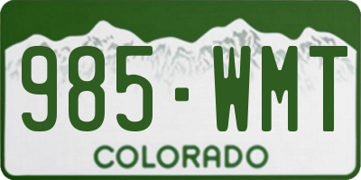 CO license plate 985WMT