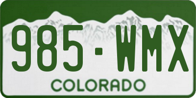 CO license plate 985WMX